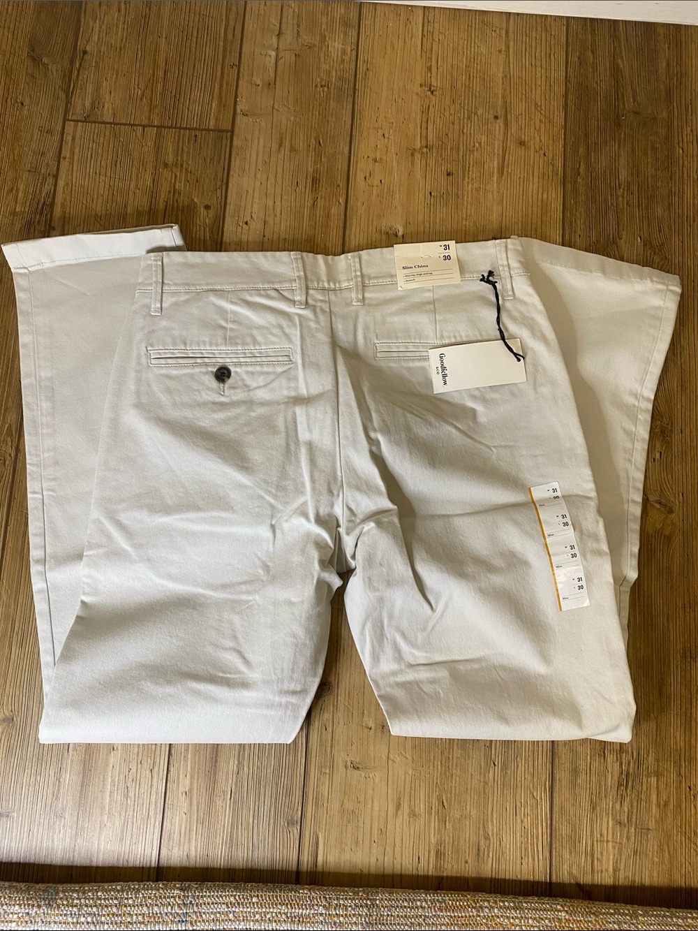 NWT Goodfellow & Co Men’s Off-White Chino Pants 31x30 - Picture 4 of 5